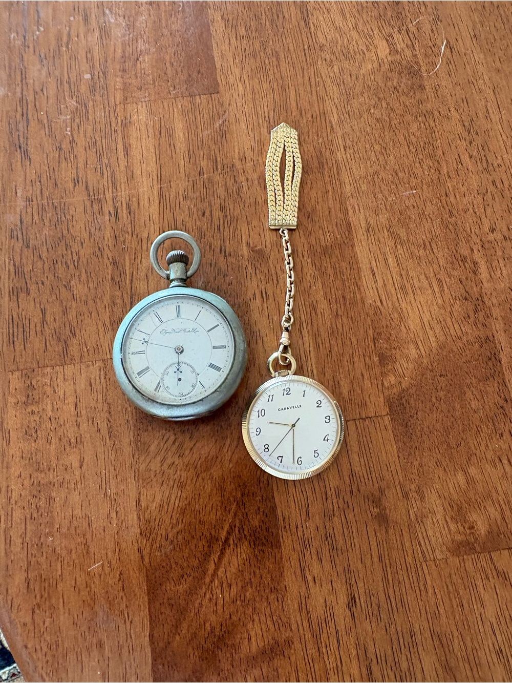 Vintage Pocket Watch lot - Silver & Gold Elgin 1890 and CARAVELLE